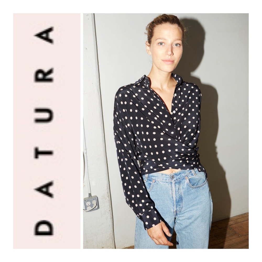 DATURA Polka Silk Lola Blouse OS